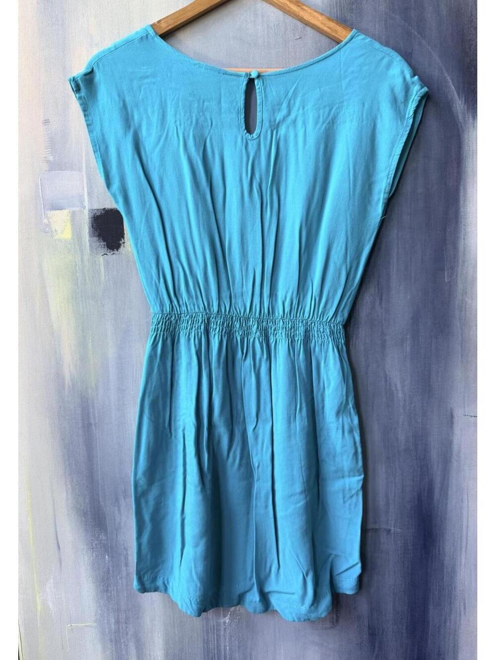 Mossimo Turquoise Rayon Pocket Dress Small - Picture 7 of 9